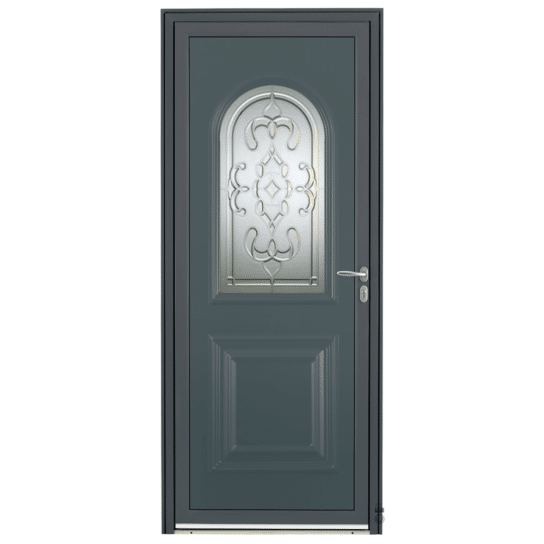 Porte d'entrée Aluminium Pasquet Andelle Gris 7016