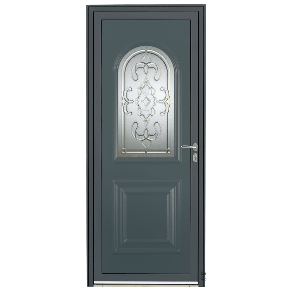Porte d'entrée Aluminium Pasquet Andelle Gris 7016