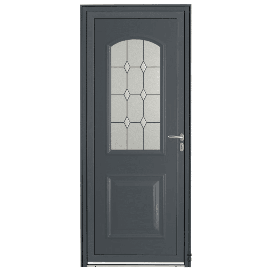 Porte d'entrée Aluminium Pasquet Arly Gris 7016