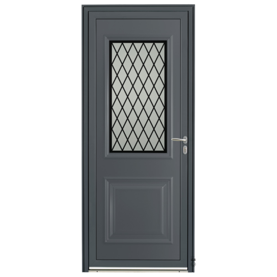 Porte d'entrée Aluminium Pasquet Bayon Gris 7016