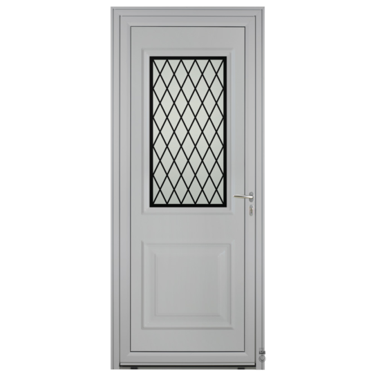 Porte d'entrée Aluminium Pasquet Bayon Gris 7035