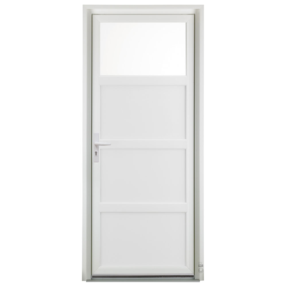 Porte d'entrée PVC Pasquet Carvi blanc
