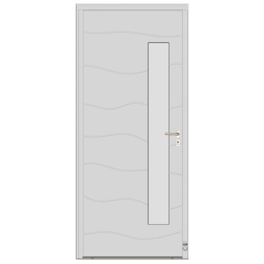 Porte d'entrée Bois Pasquet Chausey Blanc 9016 extérieur