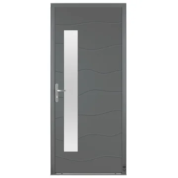 Porte d'entrée Bois Pasquet Chausey extérieur Gris 7016