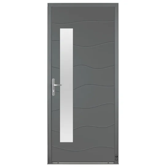 Porte d'entrée Bois Pasquet Chausey extérieur Gris 7016