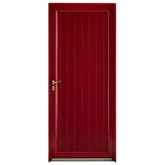 Porte d'entrée Mixte Pasquet Effigie bois aluminium extérieur rouge aluminium