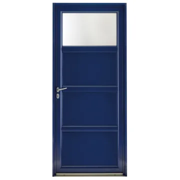 Porte d'entrée Mixte Pasquet Equilibre bois alu extérieur bleu