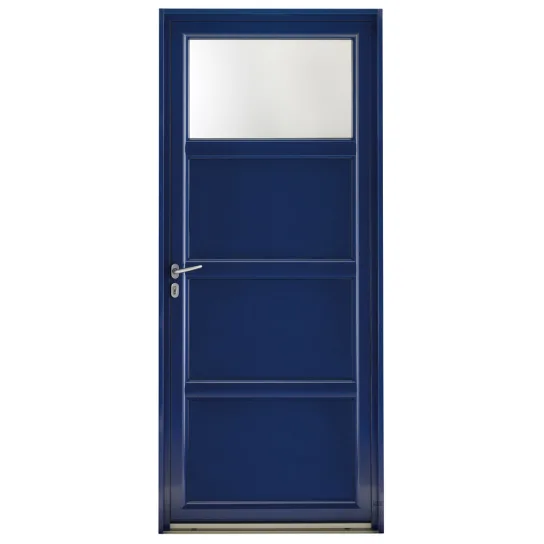 Porte d'entrée Mixte Pasquet Equilibre bois alu extérieur bleu