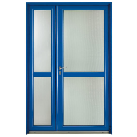 Porte d'entrée Mixte Pasquet Evasion bois alu extérieur semi fixe bleu