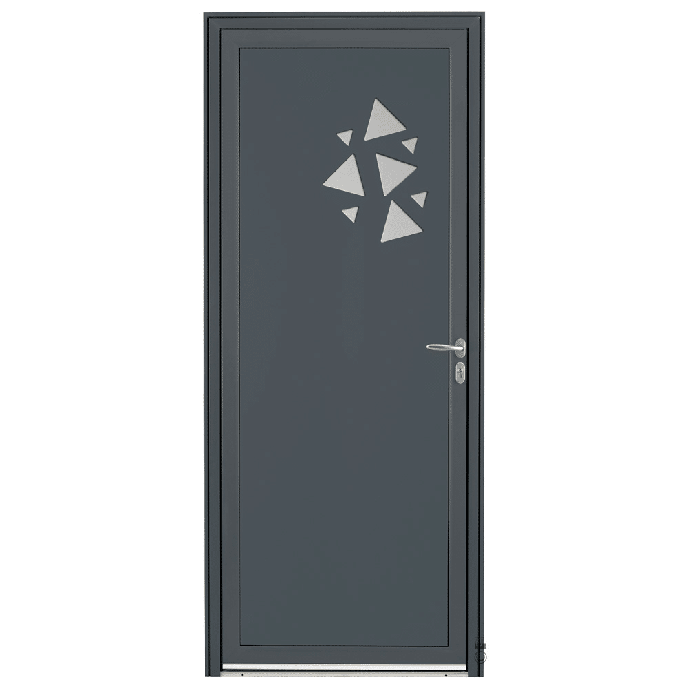 Porte d'entrée Aluminium Pasquet Flocon Gris 7016