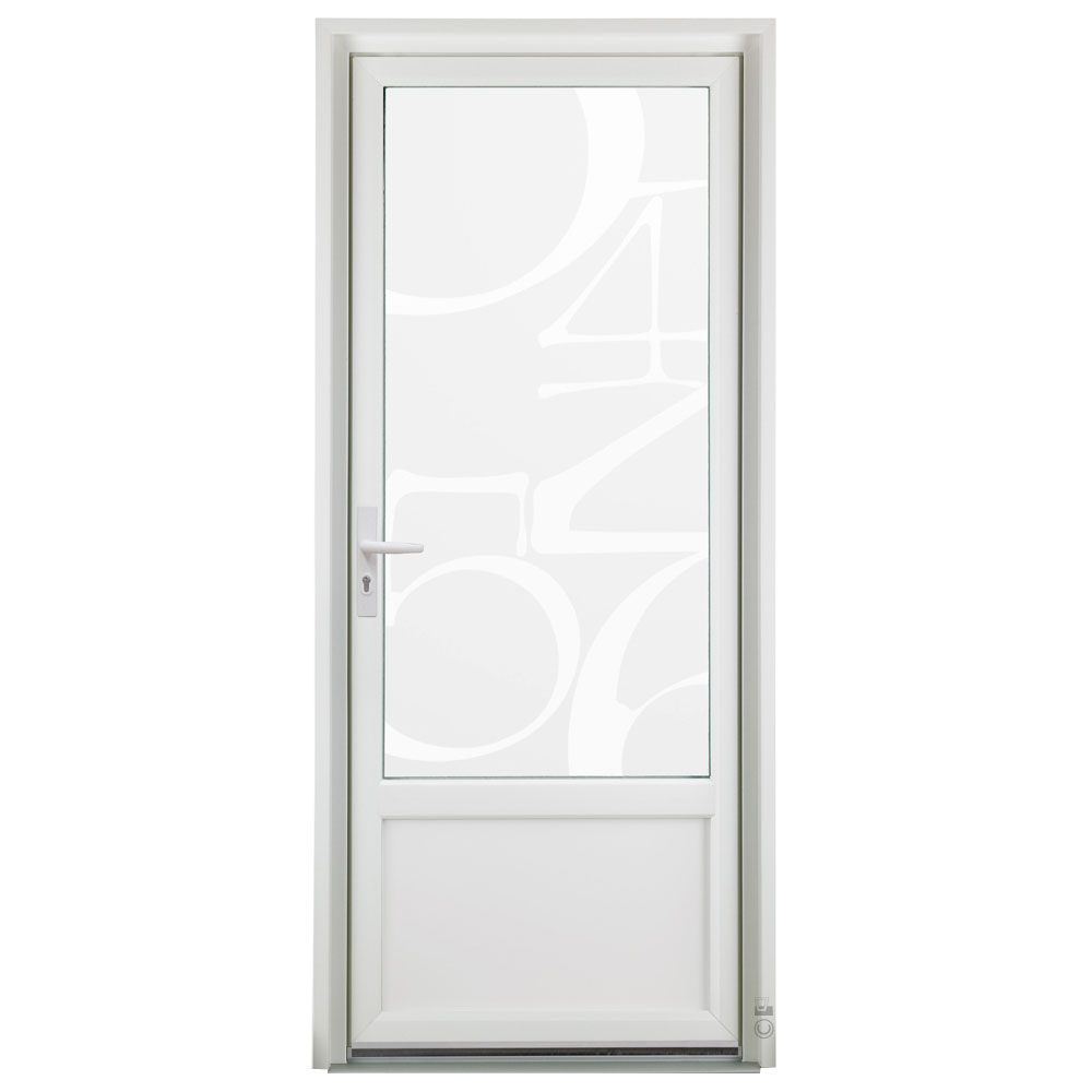 Porte d'entrée PVC Pasquet Girofle vitrée vitrage chiffres