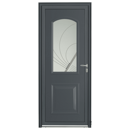 Porte d'entrée Aluminium Pasquet Laita Gris 7016