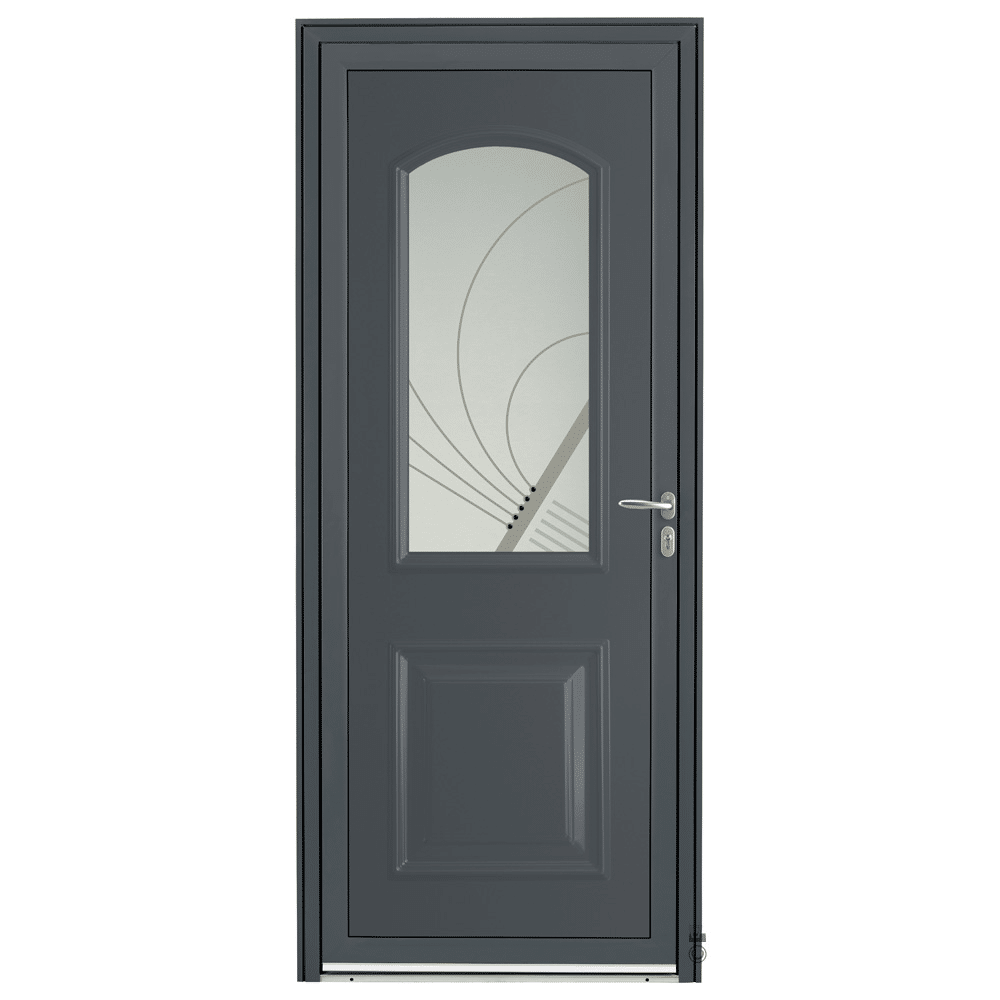 Porte d'entrée Aluminium Pasquet Laita Gris 7016