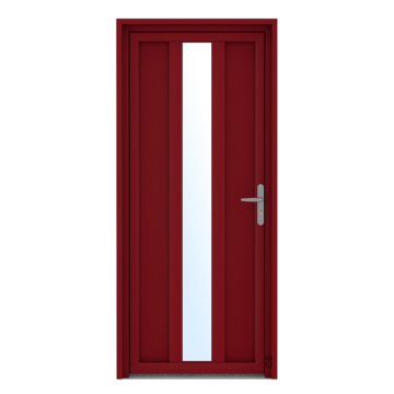 Porte d'entrée PVC Pasquet Lavande vitré rouge