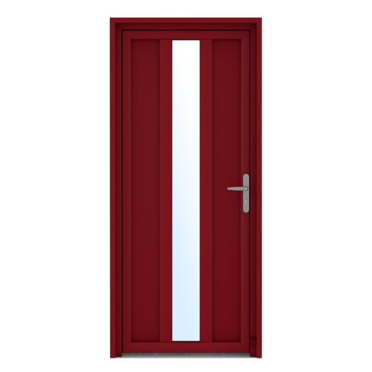 Porte d'entrée PVC Pasquet Lavande vitré rouge