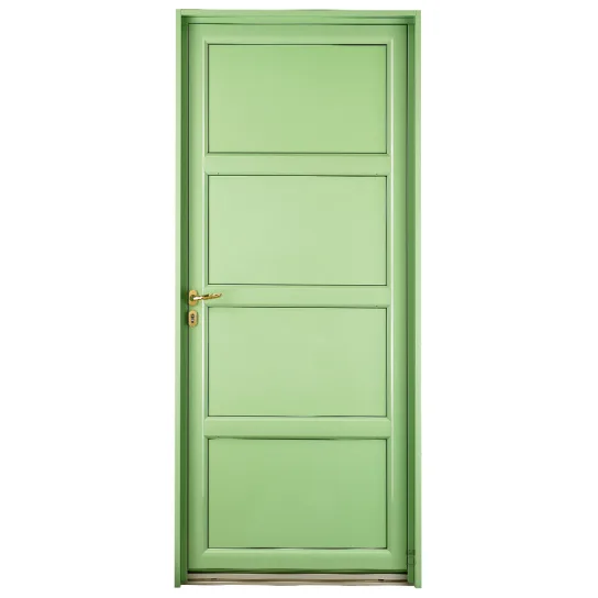 Porte d'entrée Mixte Pasquet Maillon bois alu extérieur vert