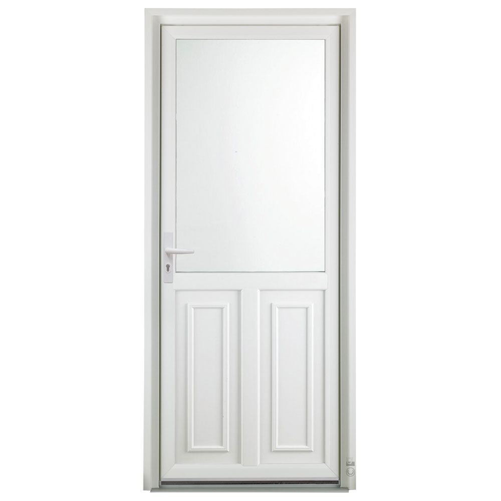 Porte d'entrée PVC Pasquet Muscade vitrée blanc