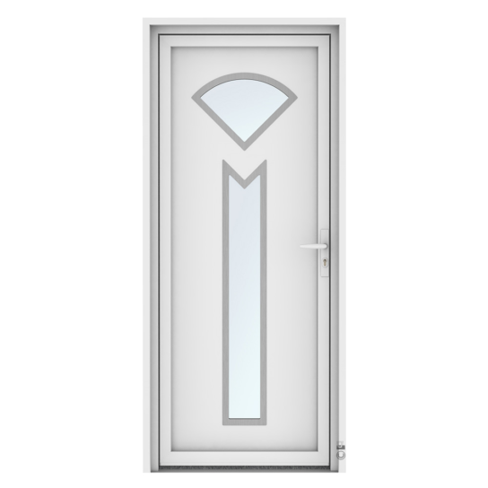 Porte d'entrée PVC Pasquet Micro vitrée avec forme