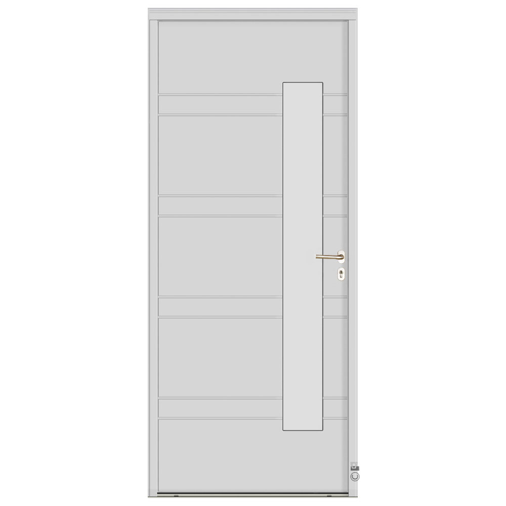Porte d'entrée Bois Pasquet Noirmoutier extérieur Blanc 9016