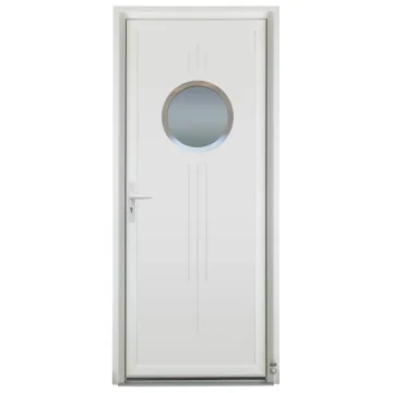 Porte d'entrée PVC Pasquet Nox vitrage circulaire