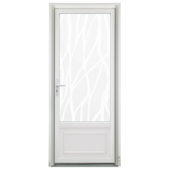 Porte d'entrée PVC Pasquet Paprika extérieur vitrage lianes