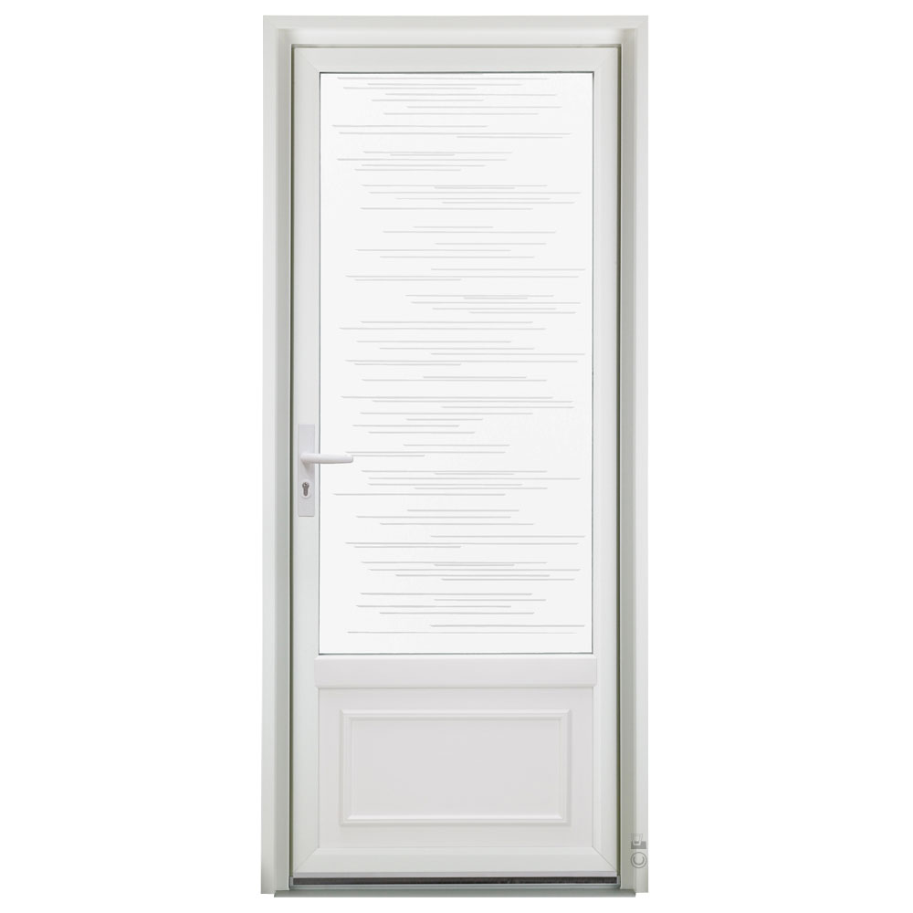 Porte d'entrée PVC Pasquet Paprika vitrage traits