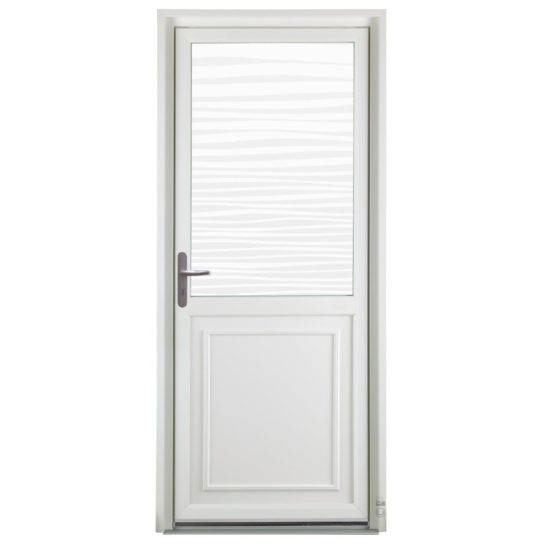 Porte d'entrée PVC Pasquet Poivre blanc vitrage vagues