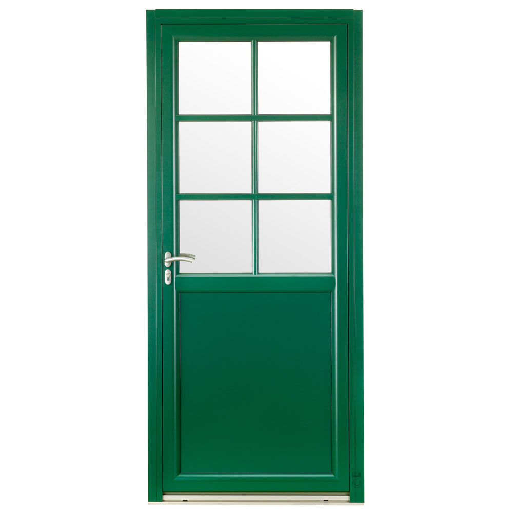 Porte d'entrée Mixte Pasquet Signature bois alu extérieur vert
