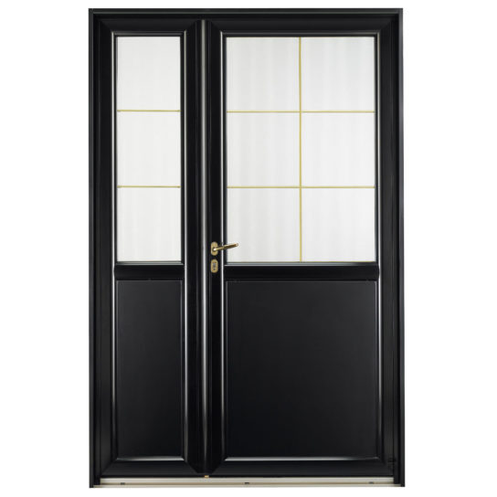 Porte d'entrée Mixte Pasquet Signature bois alu extérieur noir semi fixe