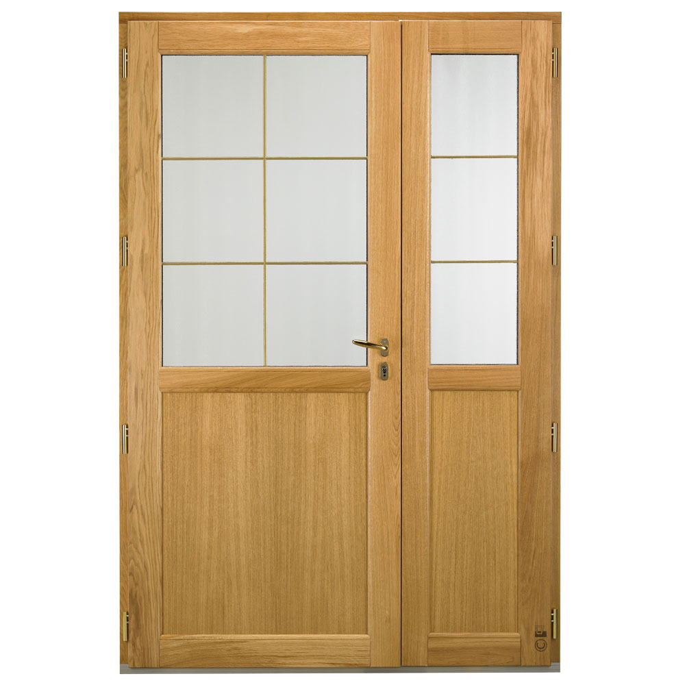 Porte d'entrée Mixte Pasquet Signature bois alu intérieur semi fixe chêne