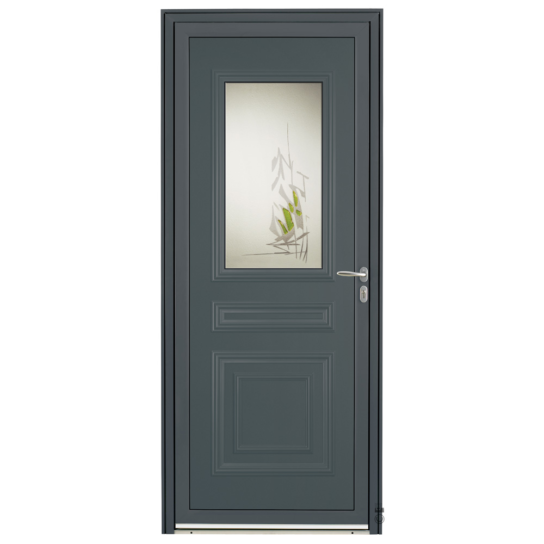 Porte d'entrée Aluminium Pasquet Sèvre Gris 7016