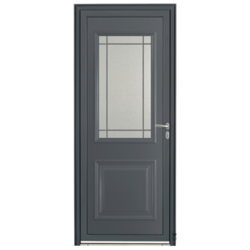 Porte d'entrée Aluminium Pasquet Tille Gris 7016