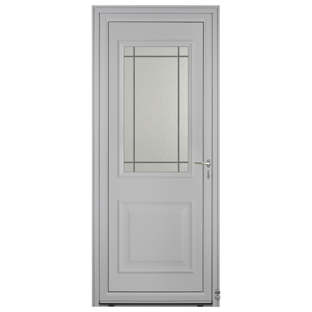 Porte d'entrée Aluminium Pasquet Tille Gris 7035