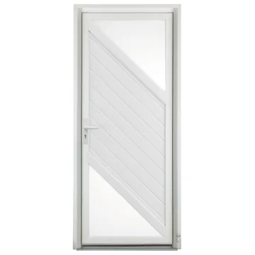 Porte d'entrée PVC Pasquet Watt vitrée vue extérieure