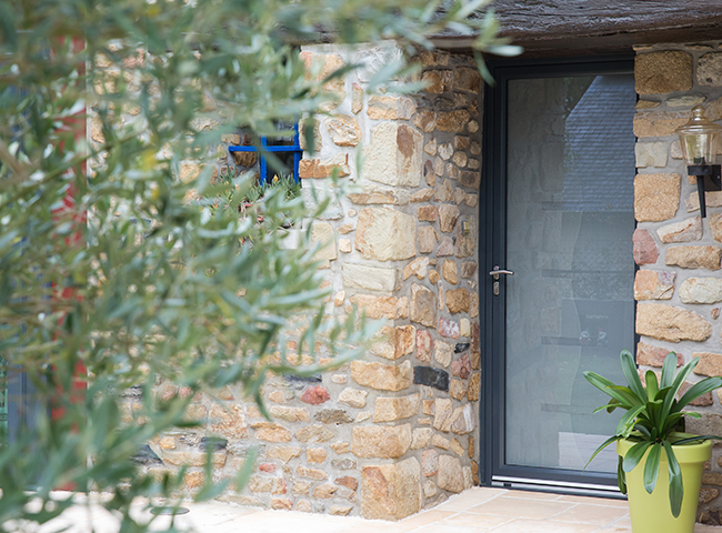 Porte entrée aluminium Initiale vitrage Gingembre porte vitrée porte entrée un vantail porte vitrée aluminium