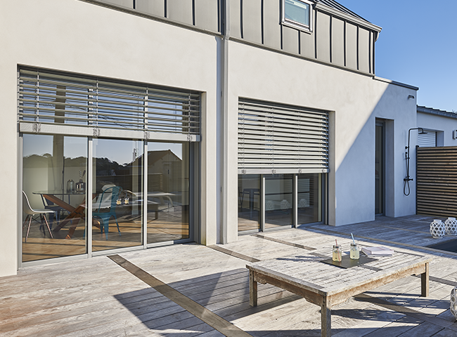 Baie vitrée en aluminium empreinte Pasquet Menuiseries
