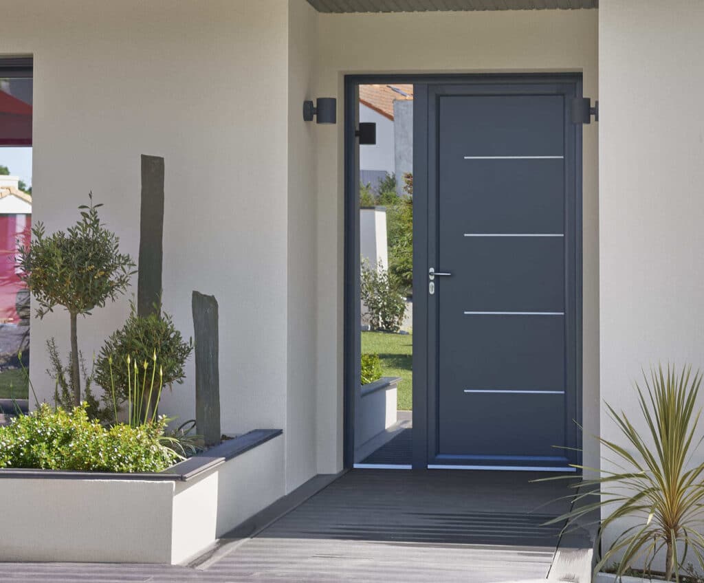 Porte d'entrée alu - Atmosphère - 1 fixe - Pasquet menuiseries