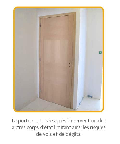 Porte intérieure - solution fin de chantier