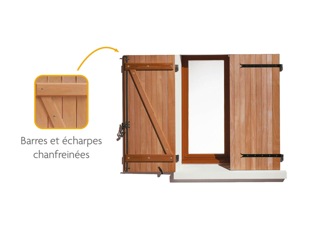 Volets avec barres et écharpes