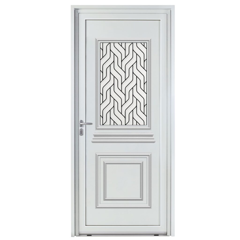 Porte d'entrée aluminium - Albarine - Gris RAL 7035