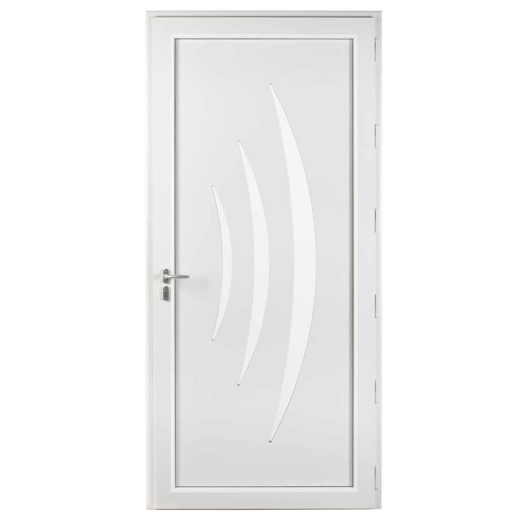 Porte d'entrée aluminium - Azur - Blanc RAL 9016 - Vue intérieure
