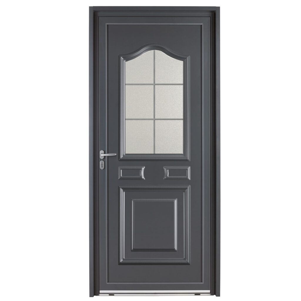 Porte d'entrée aluminium - Guisane - Gris RAL 7016