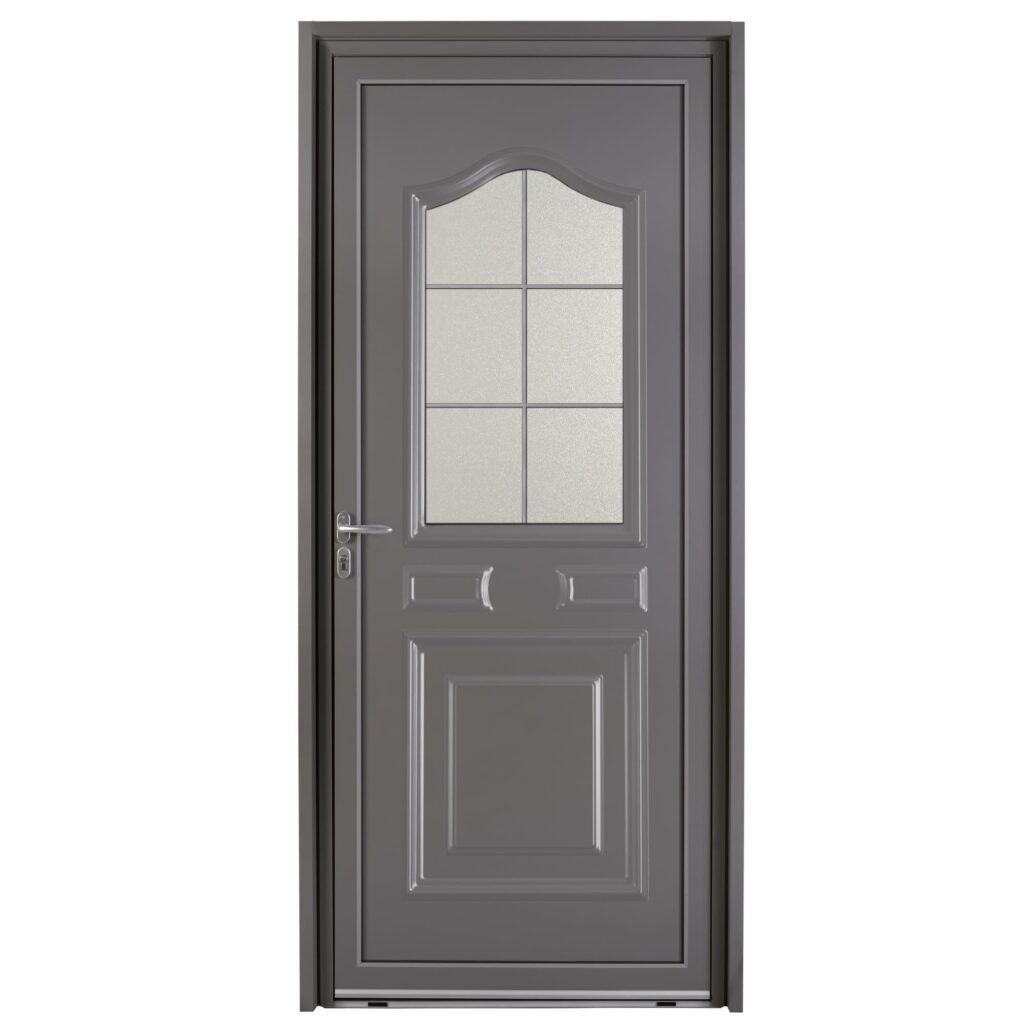 Porte d'entrée aluminium - Guisane - Gris RAL 9007