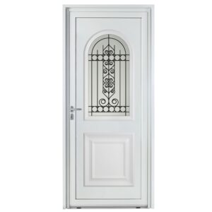 Porte d'entrée aluminium - Vicoin - Gris RAL 7035