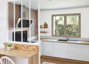 Fentetre à la française en bois - Beige RAL 1019