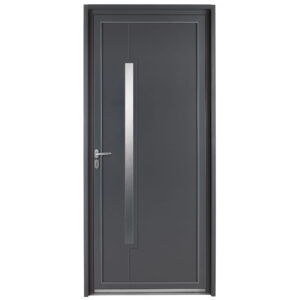 Porte-entree-mixte-bois-alu-bellatrix-gris-7016-insert-inox