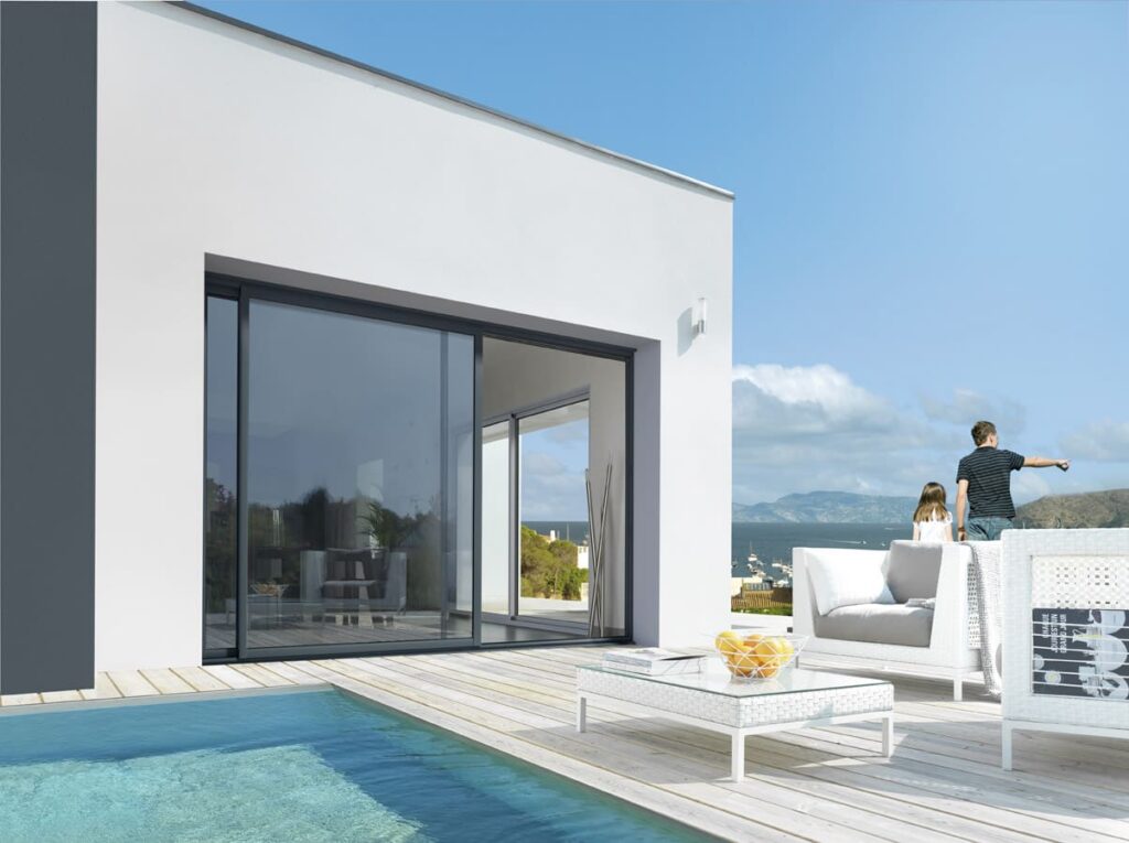 Portes-fenêtres coulissantes 2 vantaux - aluminium